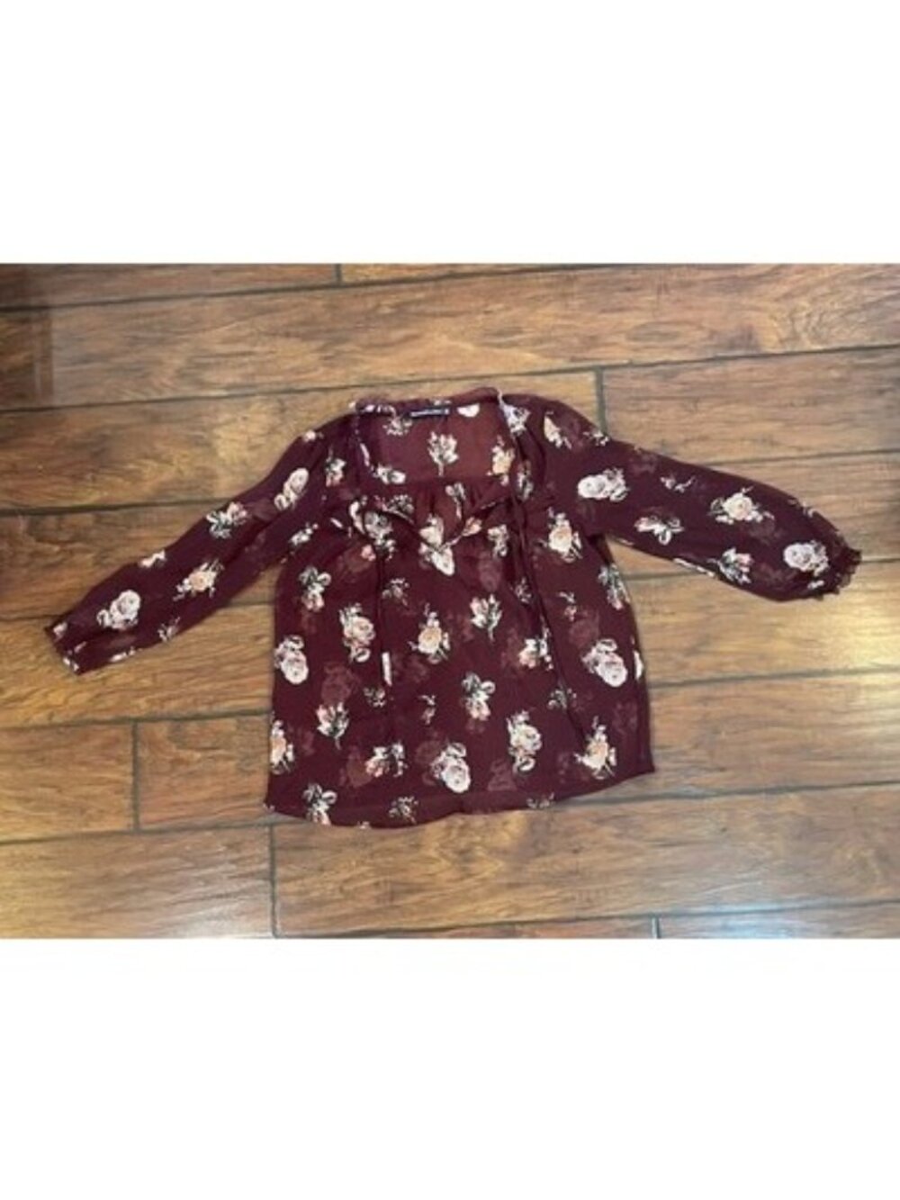 Women's Size XS Abercrombie Floral Peasant Top Sheer Boho Chic romantic Cottage